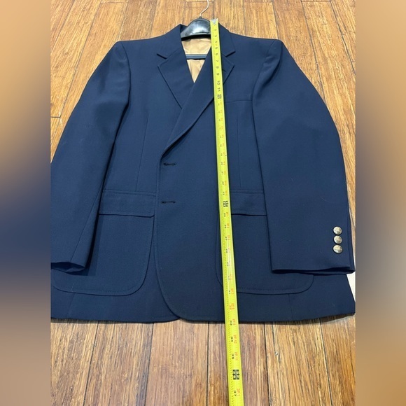 VTG Izod Lacoste Blazer Men's Blue Gold Buttons Single Breasted - Picture 10 of 12